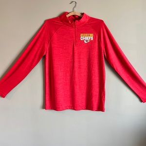 Large Kansas City Chiefs Super Bowl lightweight quarter zip pullover.